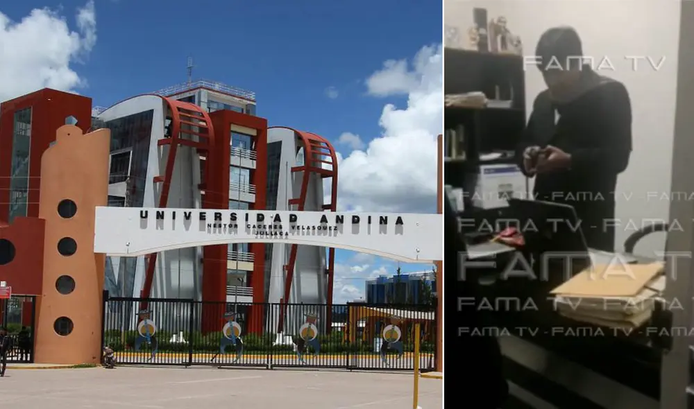 Docente fue intervenido en su oficina. Foto: Composición La República/Captura video Fama TV Docente fue intervenido en su oficina. Foto: Composición La República/Captura video Fama TV