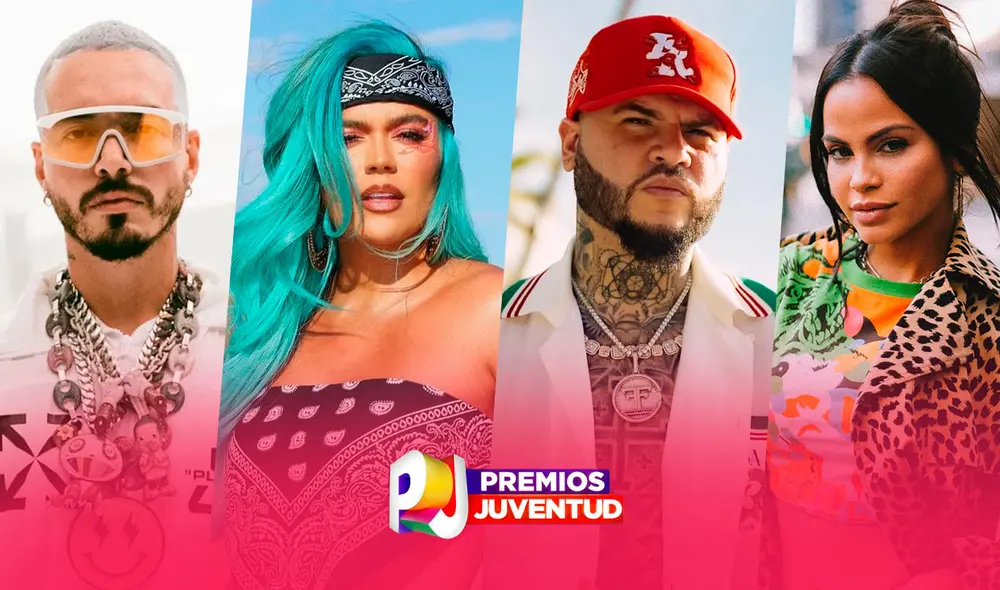Los Premios Juventud 2022 son la edición número 19 de la "fiesta más hot del verano". Foto: composición de Jazmín Ceras / La República / J Balvin - KaRoL G - Farruko - Natti Natasha / Facebook