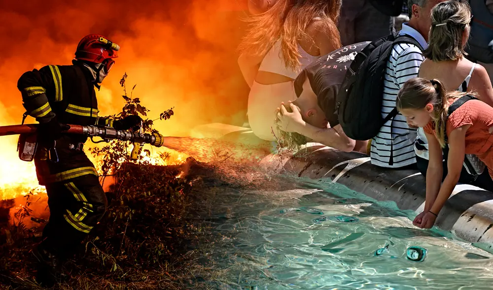 Incendios castigan a Europa por altas temperaturas. Foto: composición LR / AFP Incendios castigan a Europa por altas temperaturas. Foto: composición LR / AFP