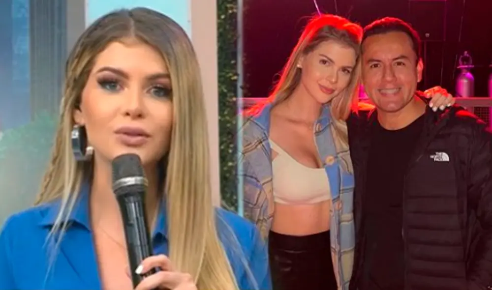 Brunella Horna agradeció a Richard Acuña por el regalo de arreglo floral que le envió al set de "América hoy". Foto: composición/captura América TV/Brunella Horna/Instagram