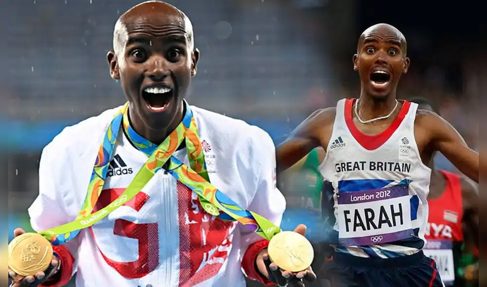 Mo Farah viajó a Reino Unido para huir de la violencia y pobreza de Somalia. Foto: composición LR/AFP/El Universo