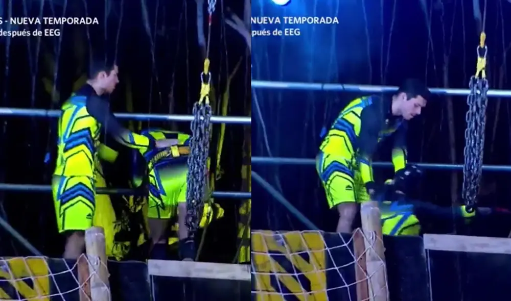 Hugo García se desmayó durante la semifinal de "Esto es guerra". Foto: composición/América TV Hugo García se desmayó durante la semifinal de "Esto es guerra". Foto: composición/América TV
