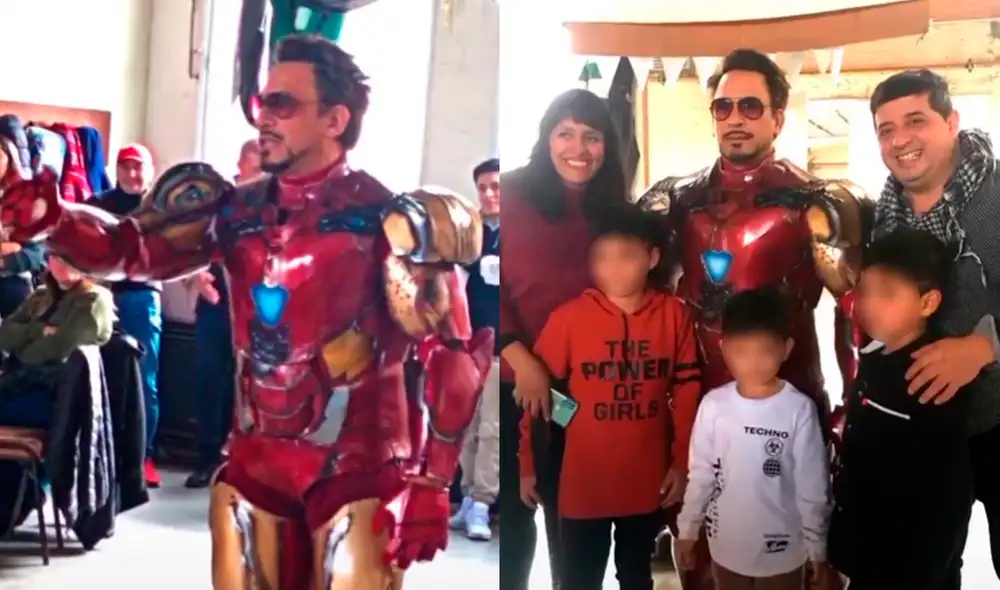 El hombre sorprendió con su show infantil. Foto: composición LR/ @doble.ironman/TikTok El hombre sorprendió con su show infantil. Foto: composición LR/ @doble.ironman/TikTok