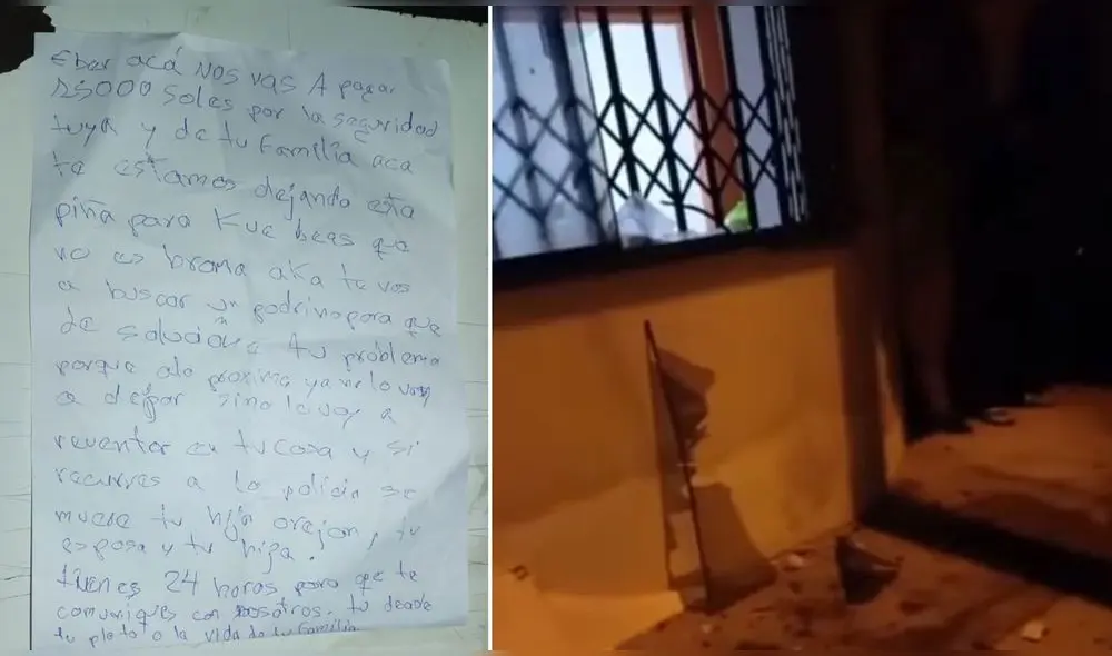 Delincuentes exigen S/ 15.000 a familia por protección, mediante extorsión. Foto: Erling Valverde Delincuentes exigen S/ 15.000 a familia por protección, mediante extorsión. Foto: Erling Valverde