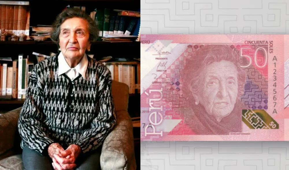 Maria Rostworowski en el billete de 50 soles. Foto: Composición LR/PUCP/BCRP