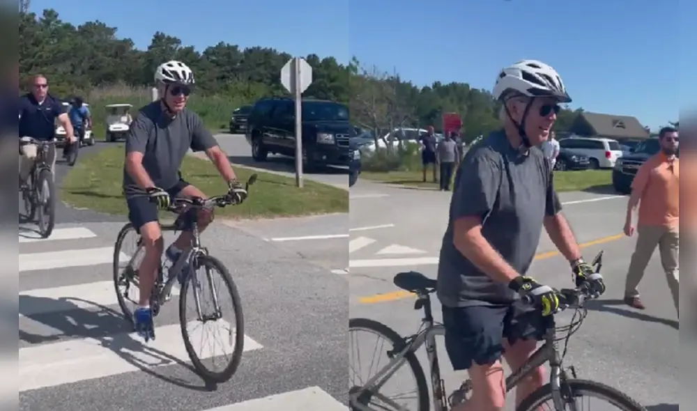 El presidente Joe Biden da un paseo en bicicleta en Delaware, el 18 de junio de 2022. Foto: captura de video RT