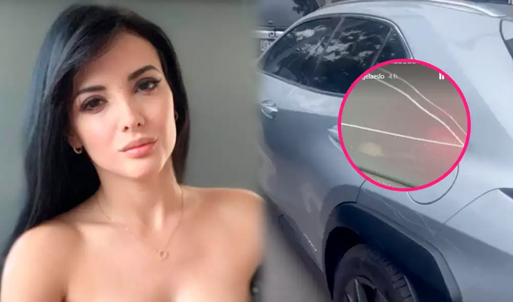 Rosángela Espinoza se evidenció triste por la rayadura que sufrió su auto la tarde de este 20 de julio. Foto: difusión/Rosángel Espinoza/Instagram