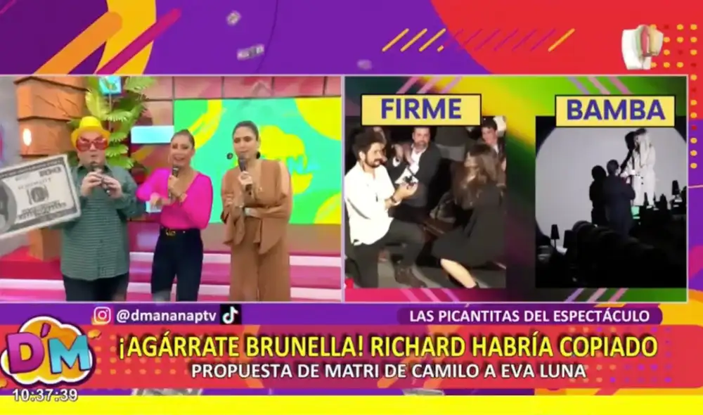 Richard Acuña habría tenido falta de creatividad para idear cómo pedirle matrimonio a Brunella Horna. Foto: captura de Panamericana