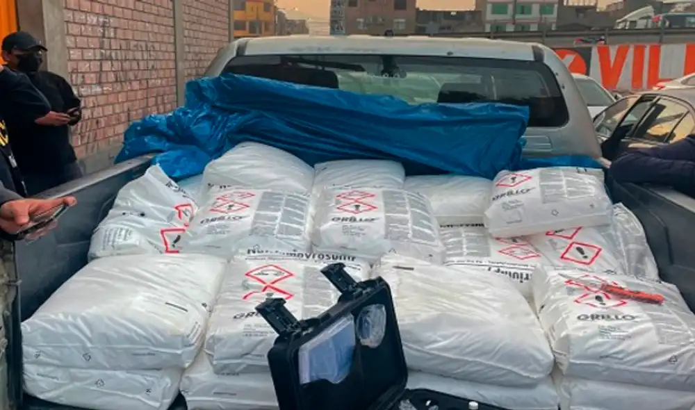 Se halló un total de 2.875 kilos de insumos para droga. Foto Ministerio Público del Callao