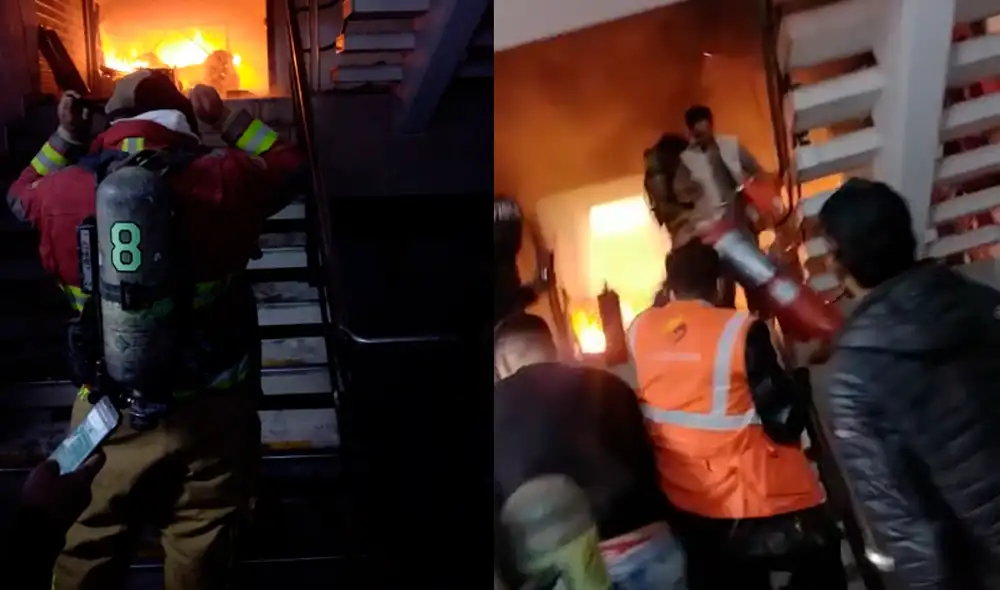 Incendio en la galería Golden Plaza se habría producido por un cortocircuito en uno de los talleres textiles. Video: Omar Coca/Urpi-LR