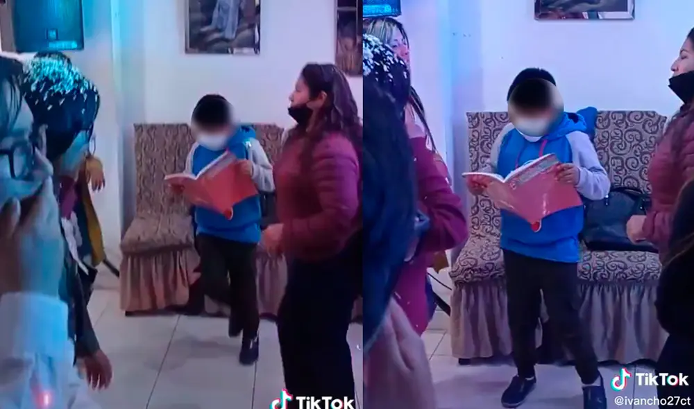 El niño sorprendió a cientos de usuarios por ser responsable y no dejar de estudiar a pesar de estar en una fiesta. Foto: composición LR/ captura de TikTok/ @ivancho27ct El niño sorprendió a cientos de usuarios por ser responsable y no dejar de estudiar a pesar de estar en una fiesta. Foto: composición LR/ captura de TikTok/ @ivancho27ct