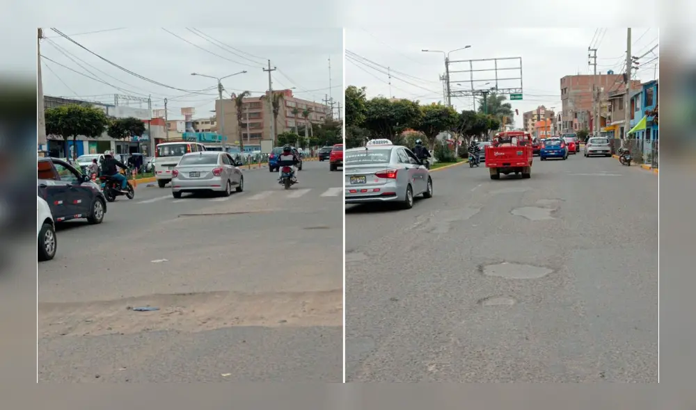 La infraestructura vial de la avenida Grau está dañada en diferentes tramos. Foto: composiciónLR/La República