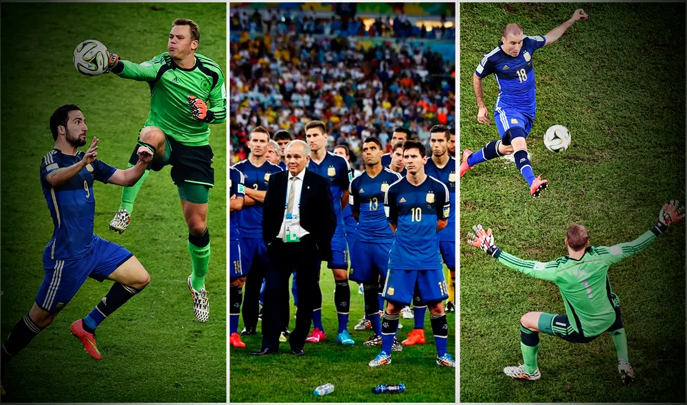 La selección argentina se midió ante Alemania un 13 de julio de 2014. Foto: composición LR/TNT Sports/AFP La selección argentina se midió ante Alemania un 13 de julio de 2014. Foto: composición LR/TNT Sports/AFP