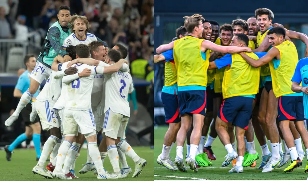 Real Madrid viene de ser campeón de la Champions. Por su parte, el Barcelona suma refuerzos para elevar la calidad futbolera del plantel. Foto: composición LR/EFE