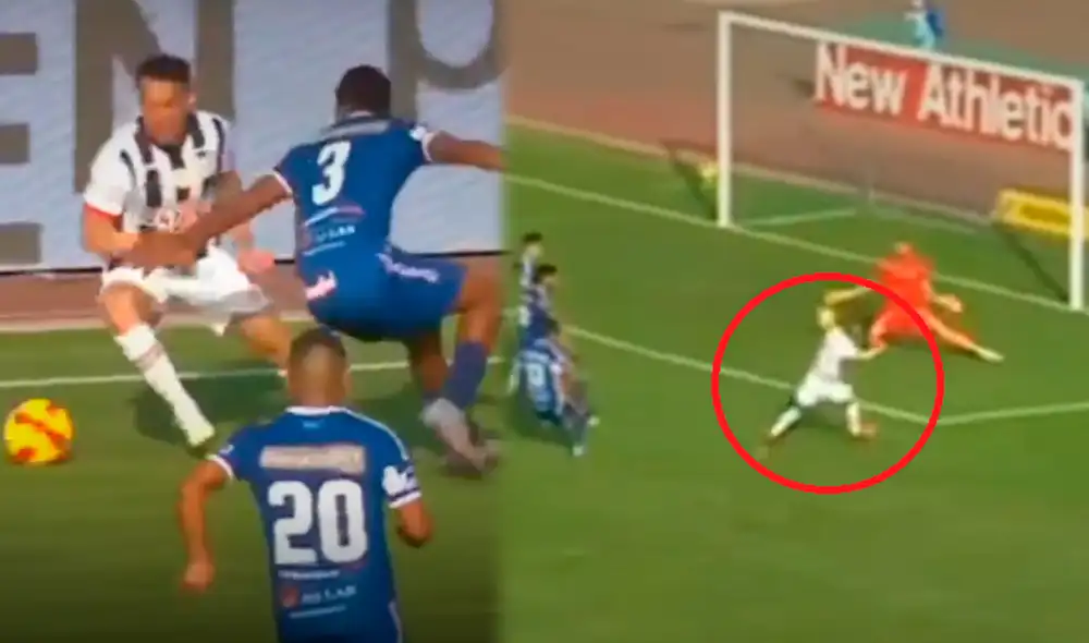 Los blanquiazules se adelantan en el marcardor con golazo de Arley. Foto: composición LR/captura GOLPERU