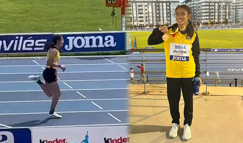 Cayetana Chirinos ganó en los 100 metros planos con un tiempo de 12.02 segundos. Foto: composición/Twitter