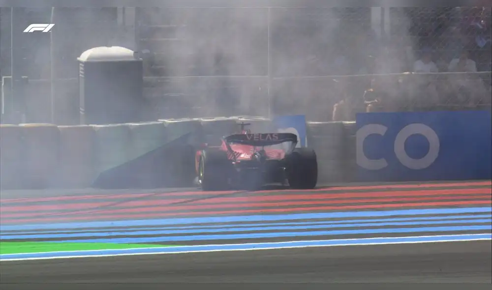 Leclerc chocó en Francia. Foto: F1.