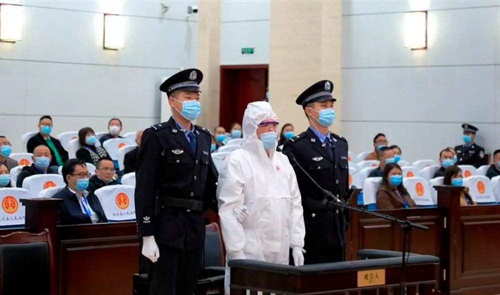 El condenado a muerte, Tang Lu, frente al tribunal chino que reafirmó su sentencia. Foto: China Central Television El condenado a muerte, Tang Lu, frente al tribunal chino que reafirmó su sentencia. Foto: China Central Television