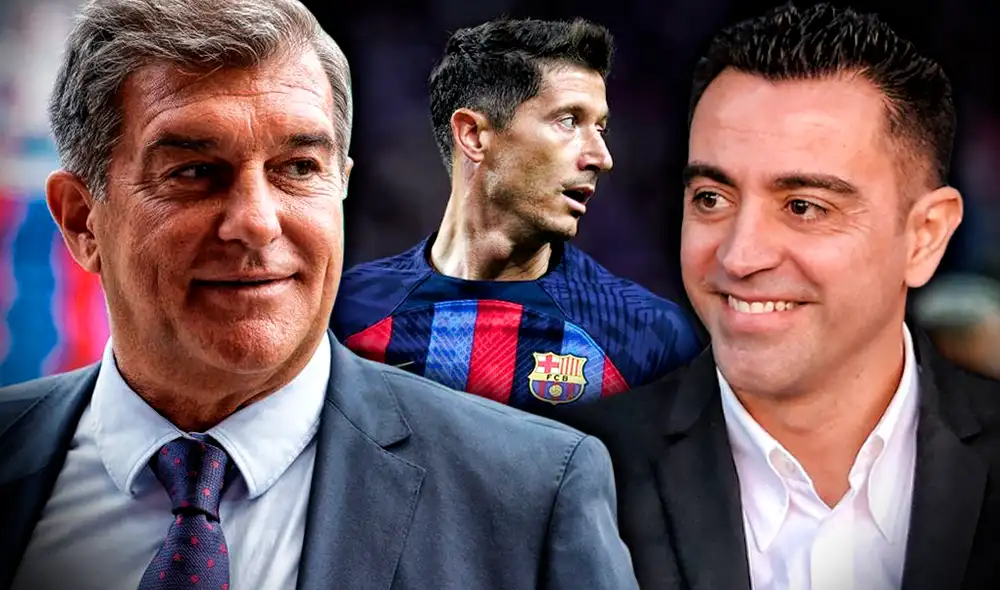 Joan Laporta y Xavi están armando un equipo competitivo para la temporada 2022-2023. Robert Lewandowski es la cara principal de este nuevo plantel. Foto: composición de Gerson Cardozo/FC Barcelona/La República