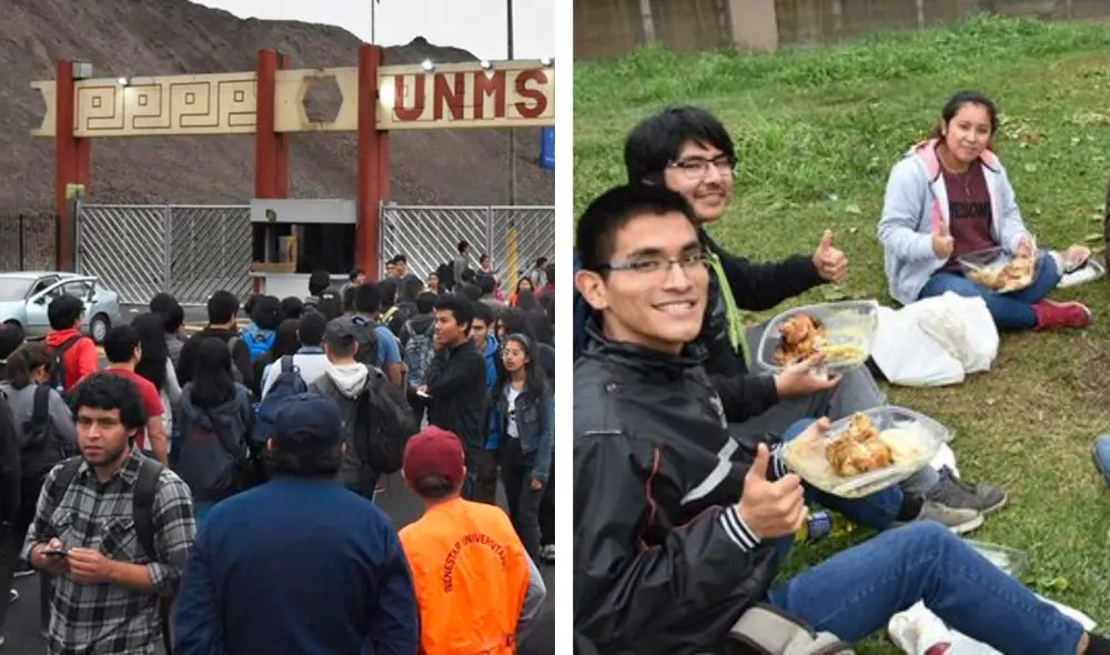 Dos veces al año, cientos de sanmarquinos hacen enormes colas para recibir su almuerzo especial. Foto: composición LR/UNMSM/La República