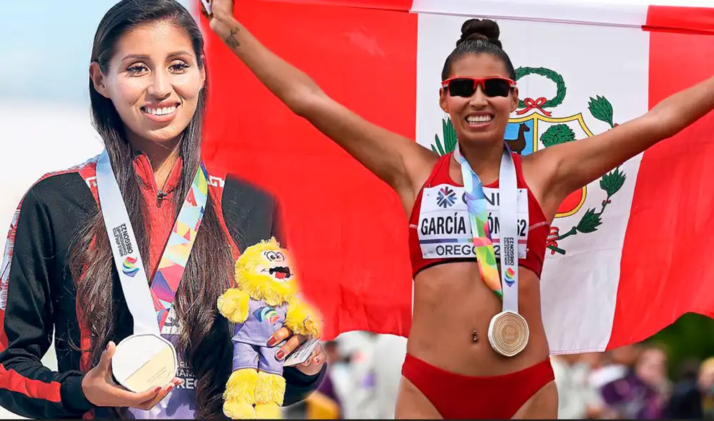 Kimberly García es bicampeona mundial en Marcha. Foto: composición LR/EFE
