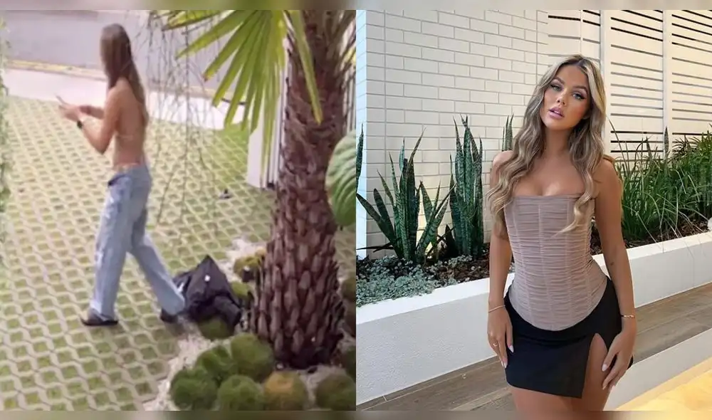 La joven compartió la foto que se tomó afuera de la mansión. Foto: composición LR/@itsholss/Instagram La joven compartió la foto que se tomó afuera de la mansión. Foto: composición LR/@itsholss/Instagram