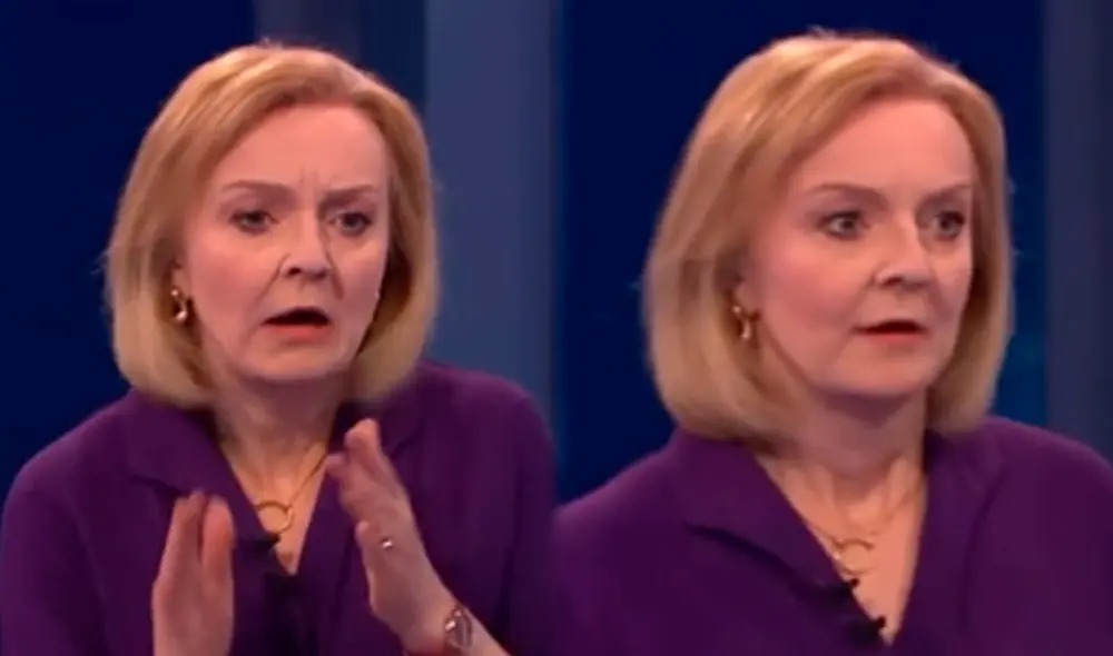 Liz Truss socorrió a afectado por incidente en set de televisión, en Reino Unido. Foto: The Sun Showdown