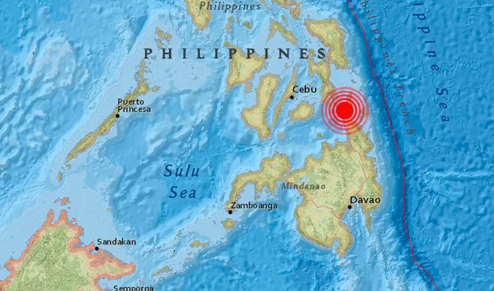 El USGS inicialmente reportó un sismo de magnitud de 6,8 grados en Filipinas, pero posteriormente lo actualizó a 7,1. Foto: Earthquake.usgs.gov El USGS inicialmente reportó un sismo de magnitud de 6,8 grados en Filipinas, pero posteriormente lo actualizó a 7,1. Foto: Earthquake.usgs.gov