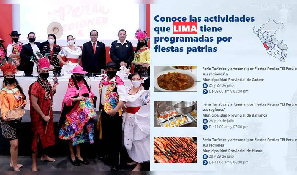 Mincetur recopiló eventos a nivel regional para celebrar las Fiestas Patrias. Foto: composición LR/Andina/captura de Perú Es sus Regiones Mincetur recopiló eventos a nivel regional para celebrar las Fiestas Patrias. Foto: composición LR/Andina/captura de Perú Es sus Regiones