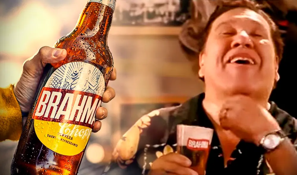 El 'Gordo' Casaretto y el famoso comercial que grabó con Brahma. Foto: composición Gerson Cardoso/LR/Twitter/@CervezaBrahma
