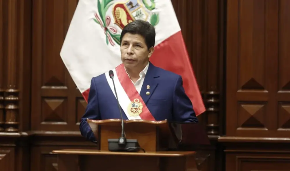 Pedro Castillo brinda su mensaje por 28 de julio en el hemiciclo del Congreso de la República. Foto: Antonio Melgarejo/La República Pedro Castillo brinda su mensaje por 28 de julio en el hemiciclo del Congreso de la República. Foto: Antonio Melgarejo/La República