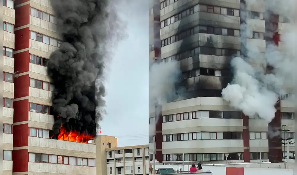 Incendio se mantiene en la Residencial San Felipe. Personas se mantienen dentro. Foto: Alexander Begazo / Giancarlo Falconi / Twitter Incendio se mantiene en la Residencial San Felipe. Personas se mantienen dentro. Foto: Alexander Begazo / Giancarlo Falconi / Twitter