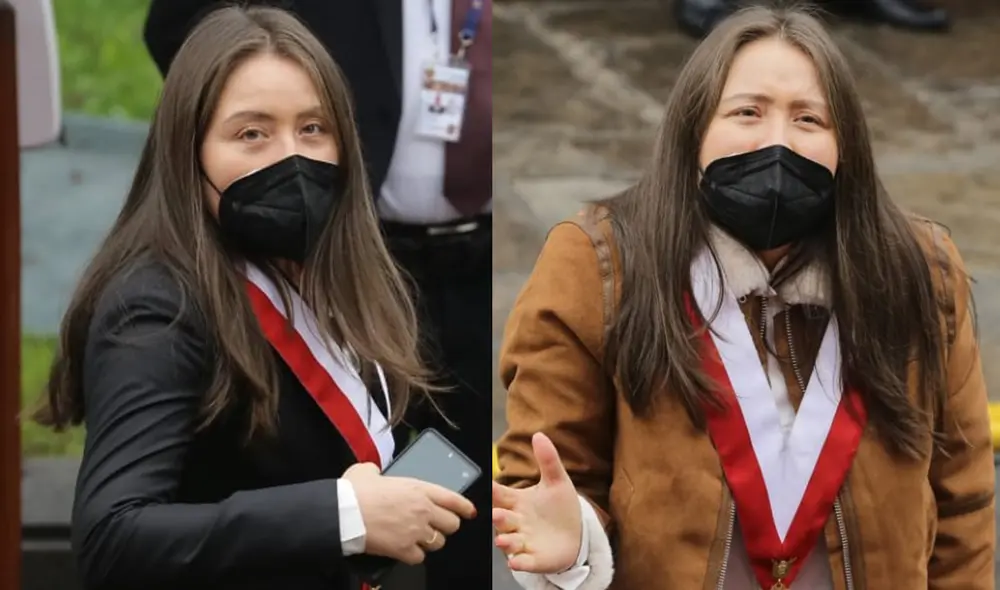 Noelia Herrera Medina salió del hemiciclo del Congreso para cambiarse de ropa, en pleno discurso del presidente, Pedro Castillo. Fotos: John Reyes/La República Noelia Herrera Medina salió del hemiciclo del Congreso para cambiarse de ropa, en pleno discurso del presidente, Pedro Castillo. Fotos: John Reyes/La República