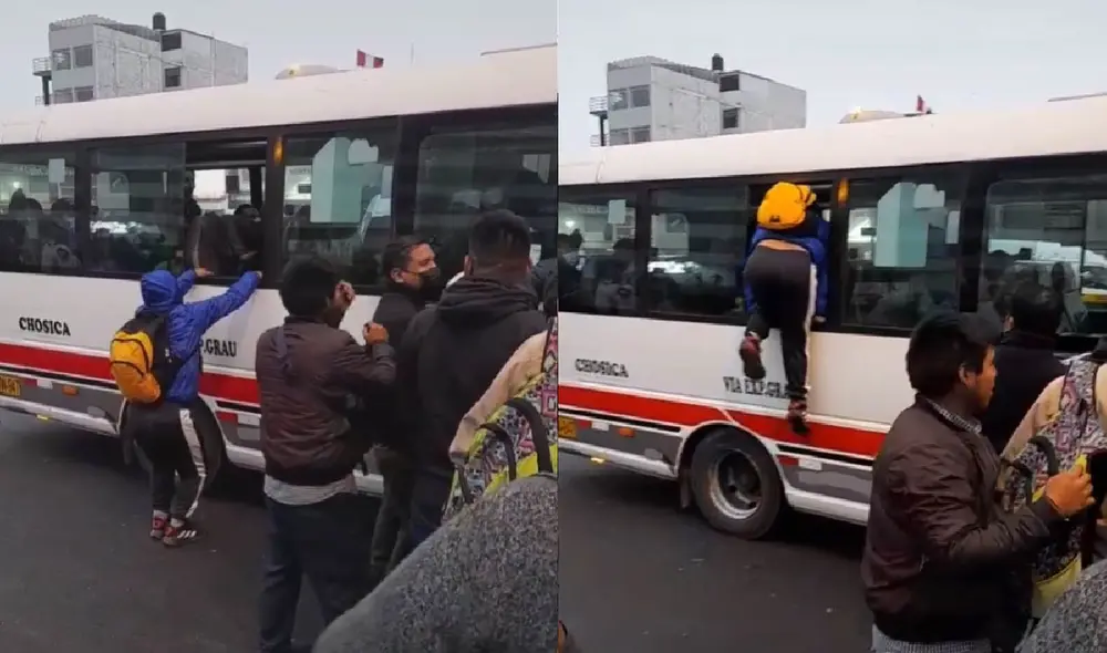El peruano sorprendió a miles con su curiosa forma de subir al carro. Foto: composición LR/captura de TikTok/@pablocesarcastanedaruiz