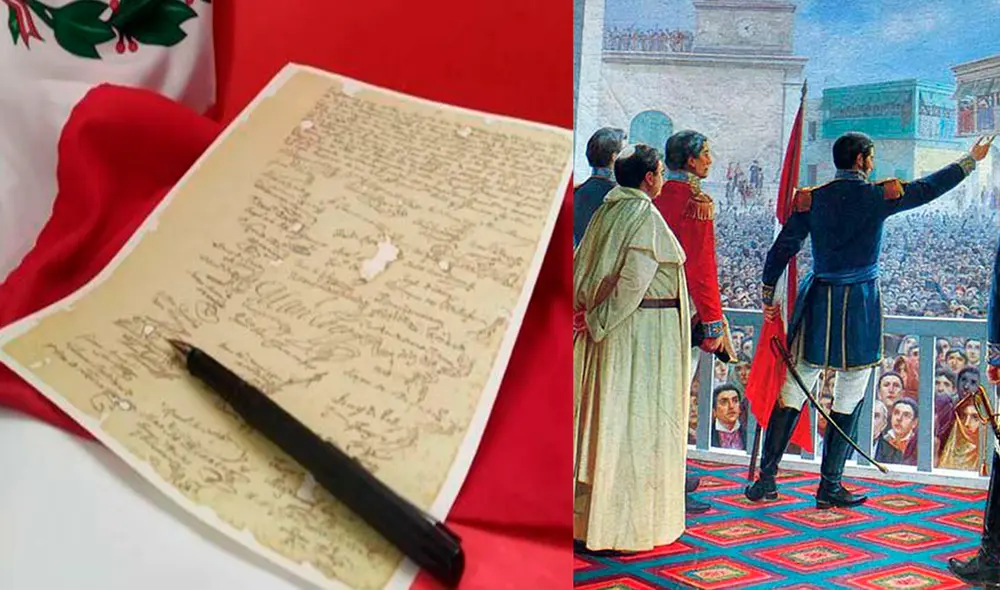 Acta de la Declaración de la Independencia del Perú. Foto: composición LR / MML