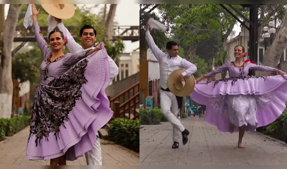 Maju Mantilla bailó marinera por el aniversario patrio. Foto: composición Maju Mantilla/Instagram