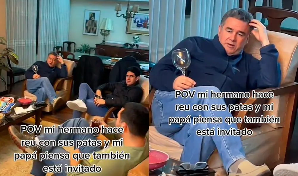El señor sorprendió a miles de usuarios por su facilidad de integrarse con los amigos de su hijo. Foto: composición LR/captura de TikTok/@BlancaMariaGB/TikTok
