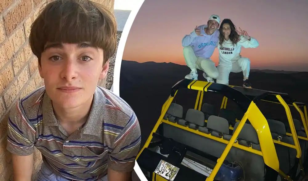 Noah Schnapp visitó las dunas de Ica junto a su madre. Foto: @NoahSchnapp/Instagram