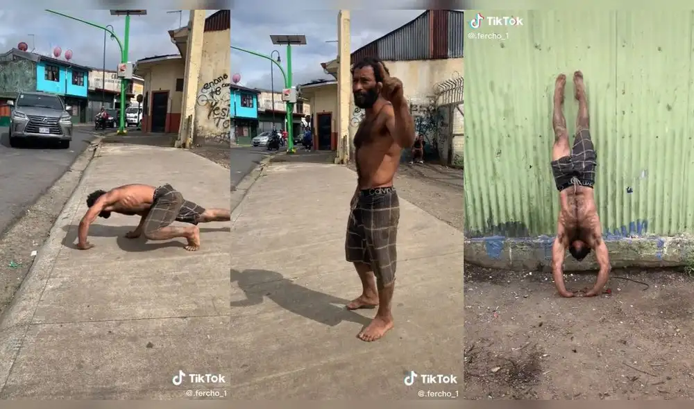 El hombre le pidió a una persona que grabara su rutina de ejercicios. Foto: composición LR/.fercho_1/TikTok