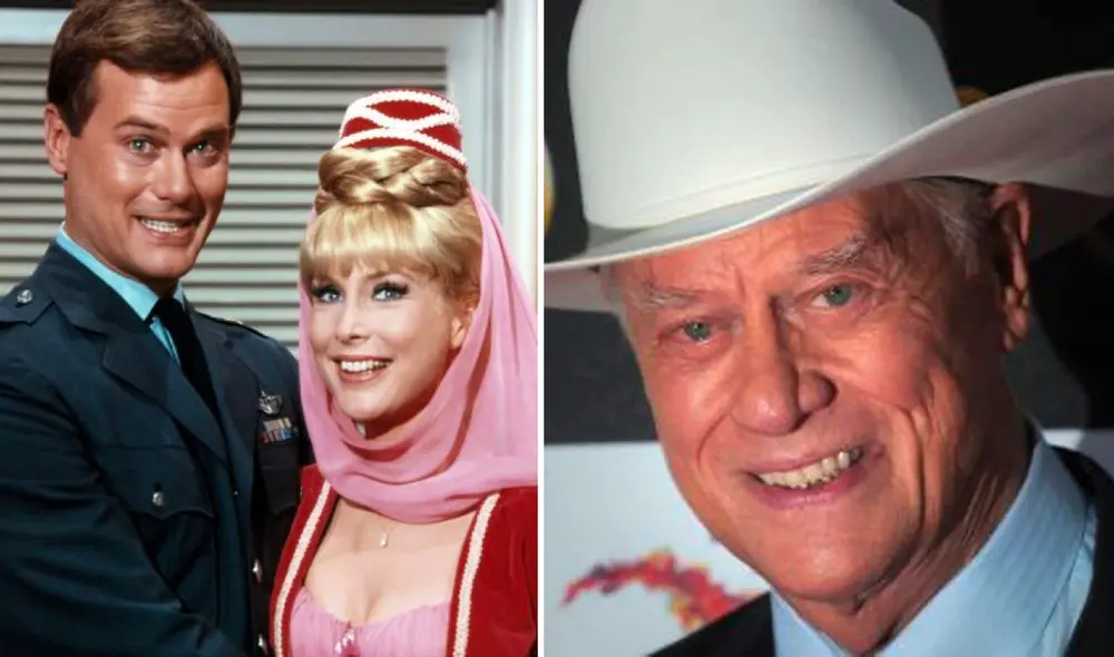 Tras el éxito de "Mi bella genio", Larry Hagman pasó a protagonizar la serie "Dallas", una de las últimas que lo captó con vida. Foto: composición LR/NBC/El País