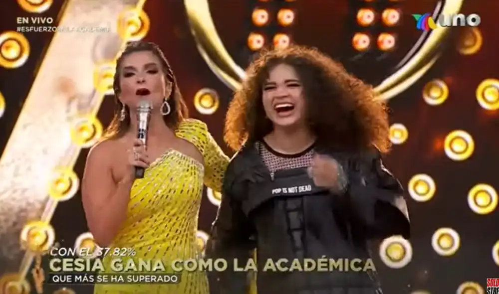 Cesia fue elegida por el público como la mejer concursante de la noche. Foto: captura Cesia fue elegida por el público como la mejer concursante de la noche. Foto: captura