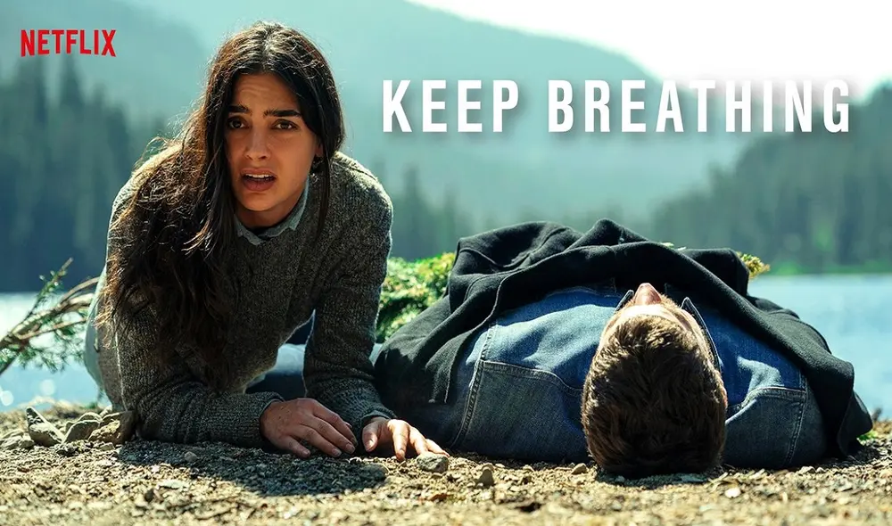 Melissa Barrera protagoniza "Sigue respirando" en el papel de Liv, una joven que sufre un accidente de avión. Foto: composición LR/Netflix Melissa Barrera protagoniza "Sigue respirando" en el papel de Liv, una joven que sufre un accidente de avión. Foto: composición LR/Netflix