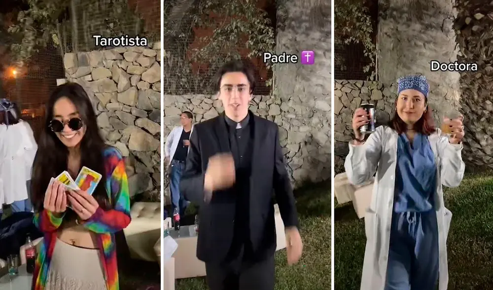 Los asistentes a la fiesta posaron frente a la cámara para mostrar sus trajes y representar a su personaje elegido. Foto: composición de LR/TikTok/@cami.lecaross