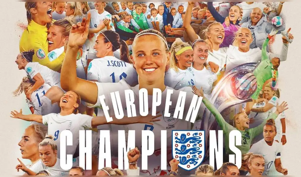 Inglaterra alcanzó el segundo título de su historia y la primera Eurocopa de la mano de la selección femenina. Foto: Lionesses/Twitter Inglaterra alcanzó el segundo título de su historia y la primera Eurocopa de la mano de la selección femenina. Foto: Lionesses/Twitter