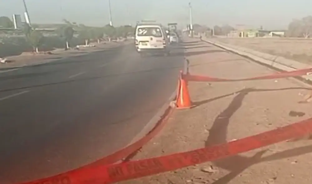 El lugar del accidente fue acordonado. Foto: Captura CRD Noticias La Joya El lugar del accidente fue acordonado. Foto: Captura CRD Noticias La Joya