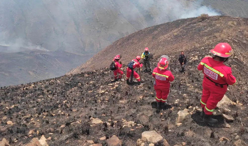 El iincendio en Sicuani se registró en las comunidades de Chihuaco y Suyo. Foto: COER Cusco El iincendio en Sicuani se registró en las comunidades de Chihuaco y Suyo. Foto: COER Cusco