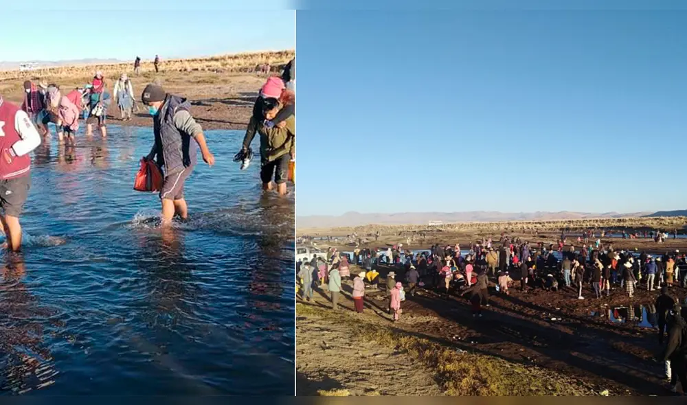 Las bajas temperaturas no son un impedimento para que empiecen la caminata en busca de las piedras de características más perfectas. Foto: composición LR/La Decana/Radio Onda Azul