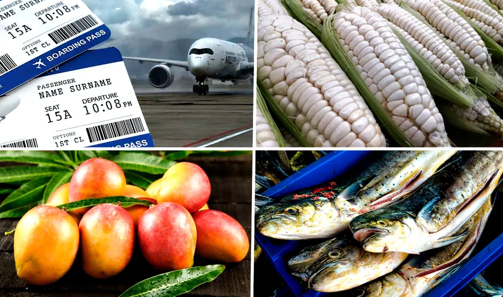 El choclo, los pasajes aéreos nacionales, el mango y el perico son algunos de los productos que más subieron sus precios en julio. Foto: composición LR/Fuente: Andina/ Fuente: Ministerio de Producción/Fuente: LR