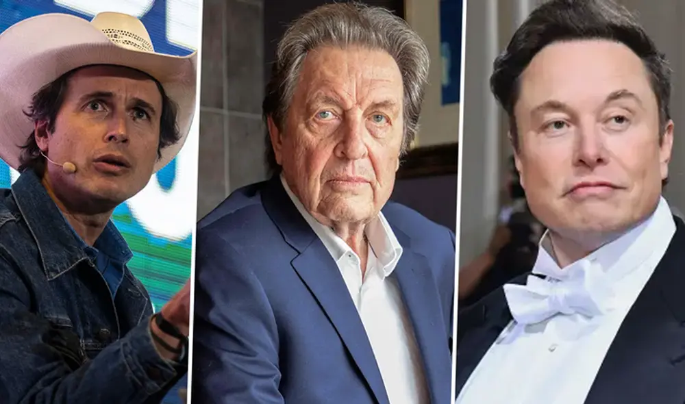 Errol Musk (centro), de 79 años, dijo a los presentadores de programas de radio australianos que no estaba orgulloso del éxito del fundador de Tesla, Elon Musk (derecha). Foto: composición/AFP/Bloomberg Errol Musk (centro), de 79 años, dijo a los presentadores de programas de radio australianos que no estaba orgulloso del éxito del fundador de Tesla, Elon Musk (derecha). Foto: composición/AFP/Bloomberg