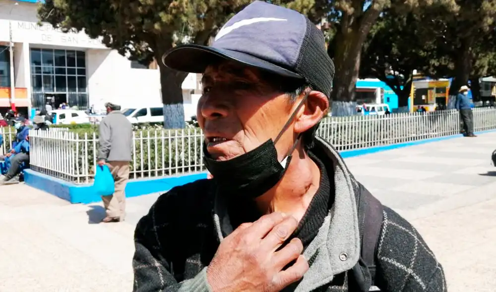 Ciudadano afirmó que no puede ingerir sus alimentos con normalidad. Foto: Puno Noticias.pe Ciudadano afirmó que no puede ingerir sus alimentos con normalidad. Foto: Puno Noticias.pe